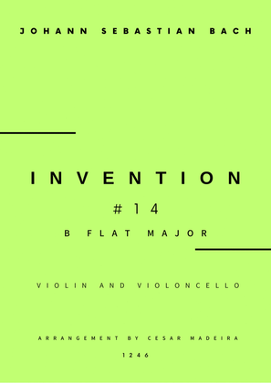 Invention No.14 in Bb Major - Violin and Cello (Full Score and Parts)