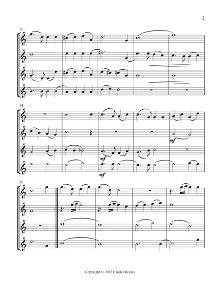 America, the Beautiful, for Violin Quartet String Quartet scores gallery preview page 3