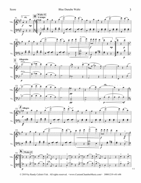 Strauss Blue Danube Waltz (violin/cello duet) image number null