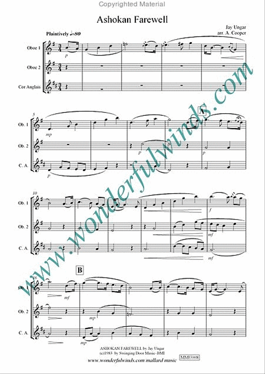 Ashokan Farewell Woodwind Trio scores gallery preview page 2