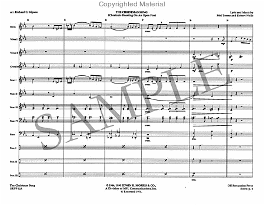 The Christmas Song Percussion Ensemble scores gallery preview page 5