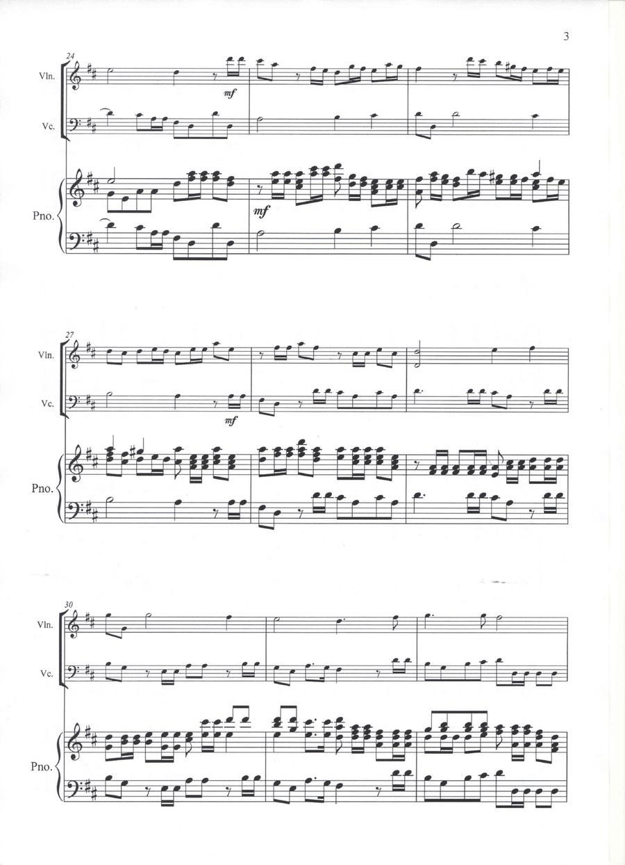 Hallelujah - G. F. Haendel - Violin Cello & Piano Piano Trio scores gallery preview page 3