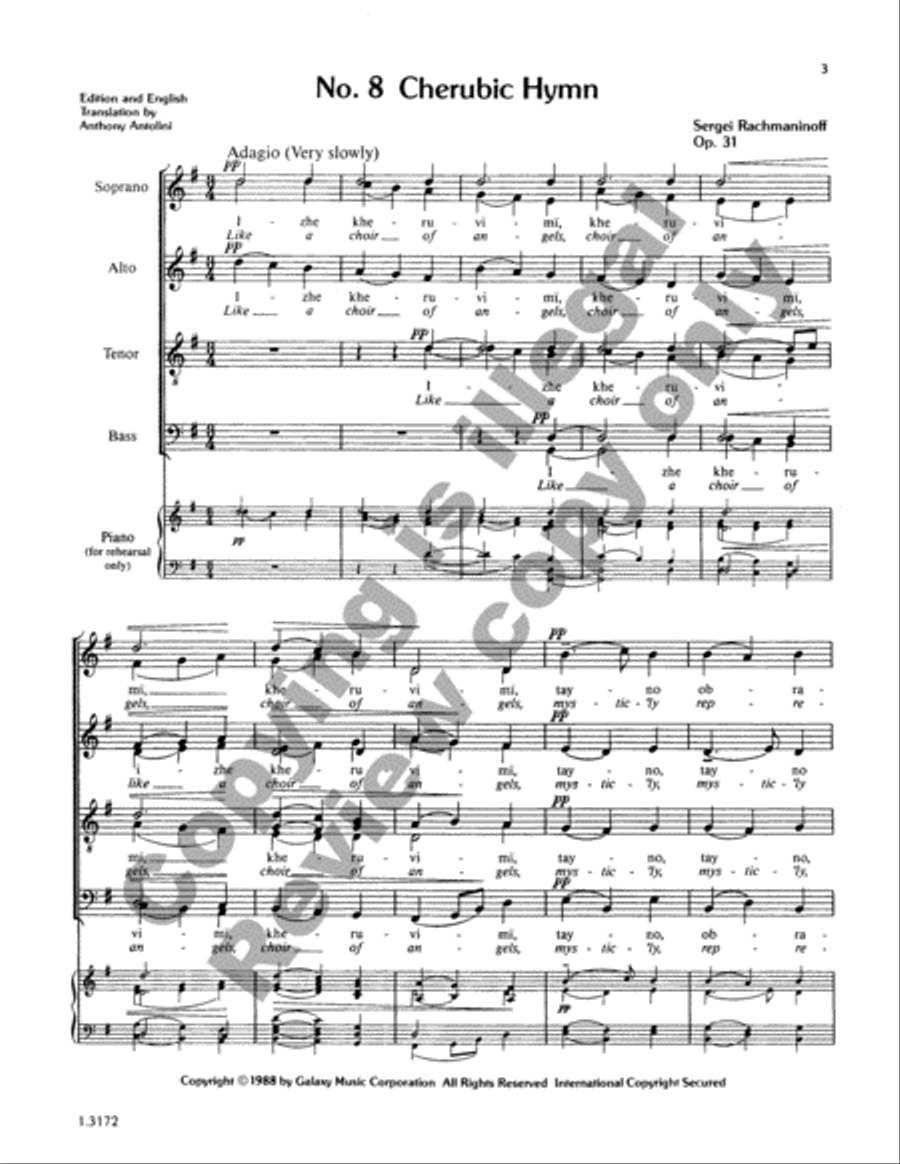 The Liturgy of St. John Chrysostom: 8. Cherubic Hymn 4-Part scores gallery preview page 11