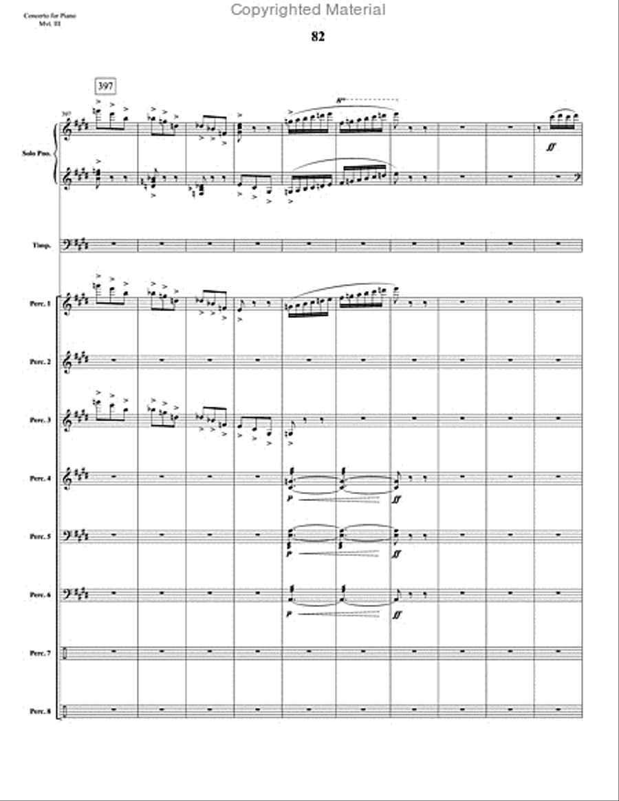 Concerto for Piano and Percussion Orchestra Percussion Ensemble scores gallery preview page 104