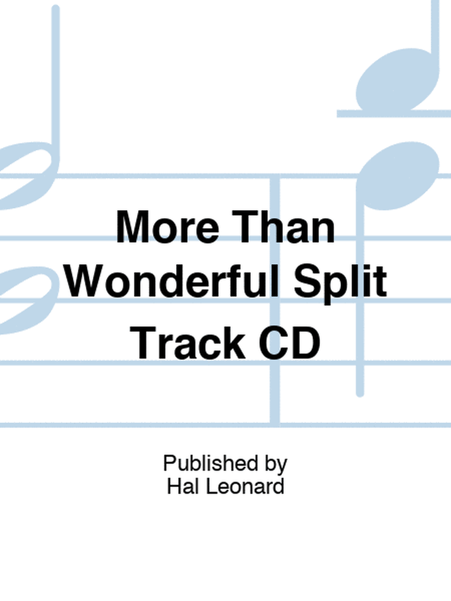 More Than Wonderful Split Track CD