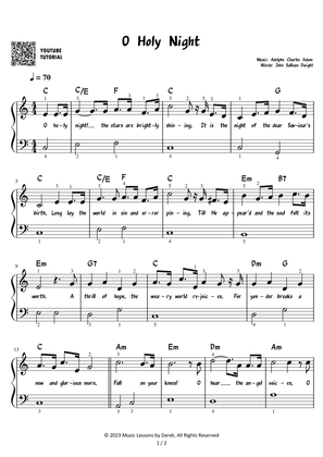 O Holy Night - Christmas Carol [EASY PIANO]