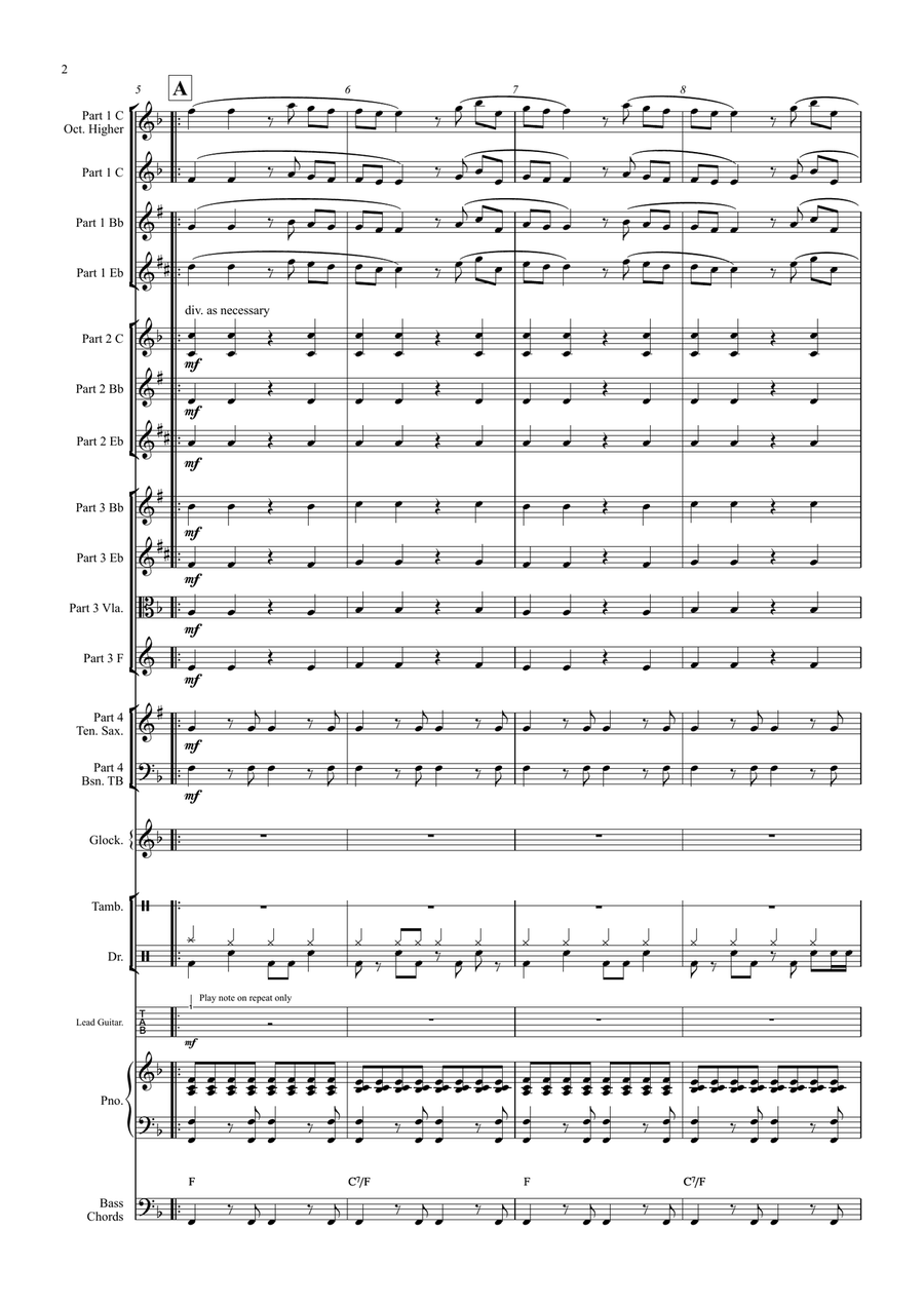 Eine Kleine Rock-Musik (Flexible Instrumentation) Concert Band scores gallery preview page 5