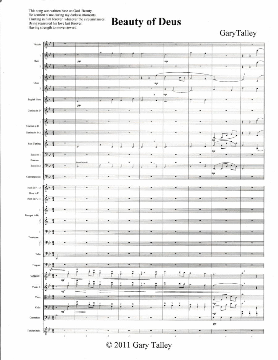 Beauty of Deus - Score Only Full Orchestra scores gallery preview page 1
