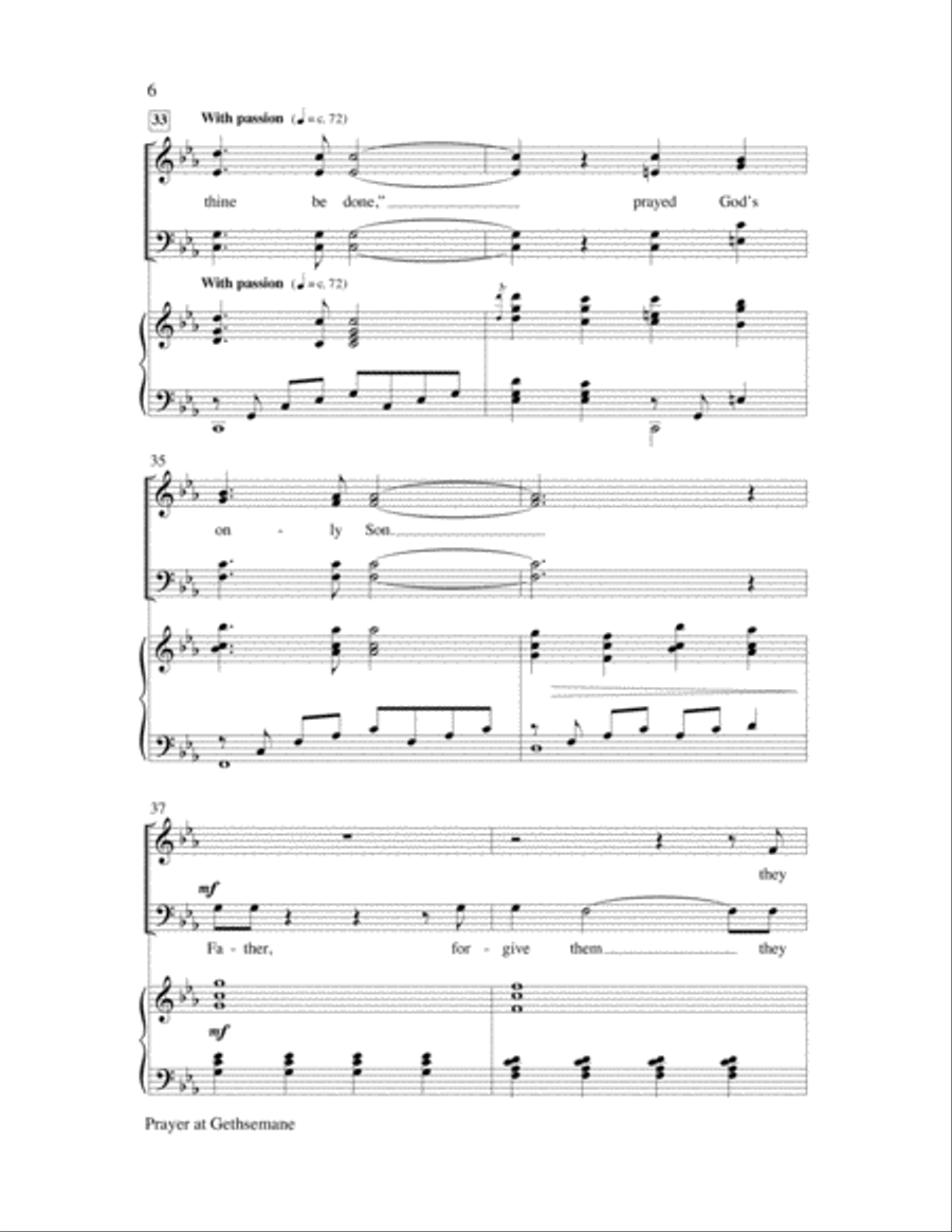 Prayer At Gethsemane Prayer At Gethsemane Choir scores gallery preview page 6