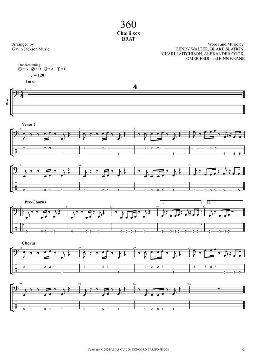 360 Guitar Tablature scores gallery preview page 1