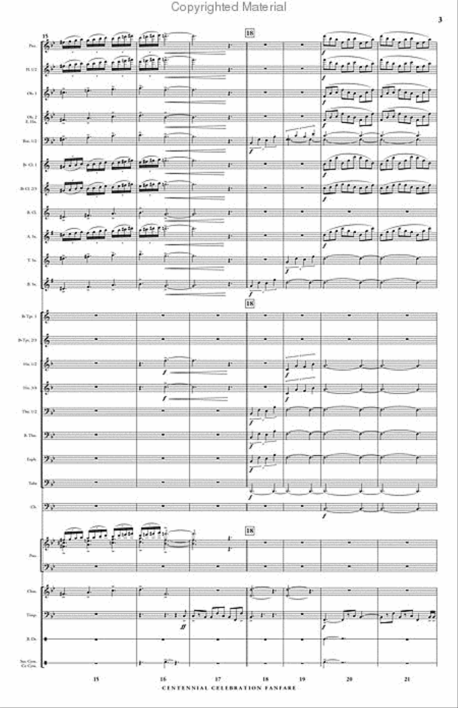 Centennial Celebration Fanfare Concert Band scores gallery preview page 4