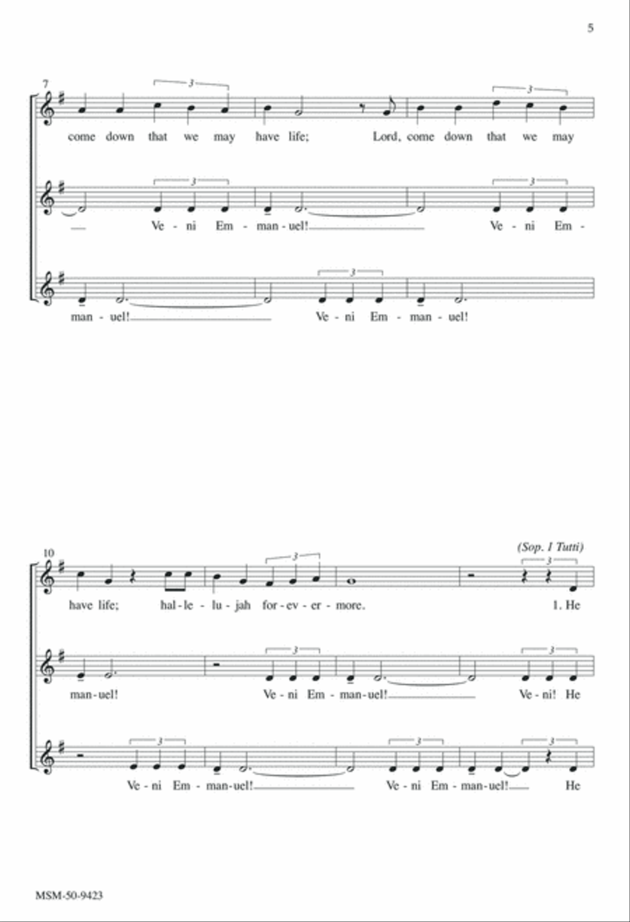 He Came Down SSA scores gallery preview page 5