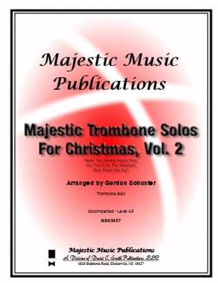 Book cover for Majestic Trombone Solos for Christmas, Vol. 2