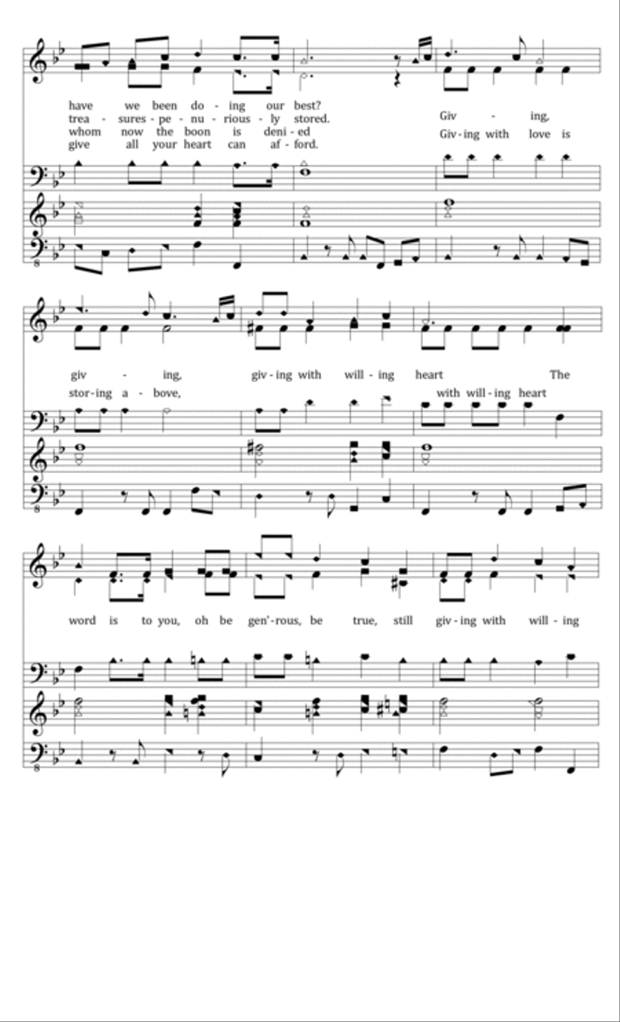 Give with Willing Heart Piano Solo scores gallery preview page 2