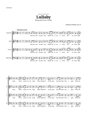 Lullaby by Brahms for SATB Choir