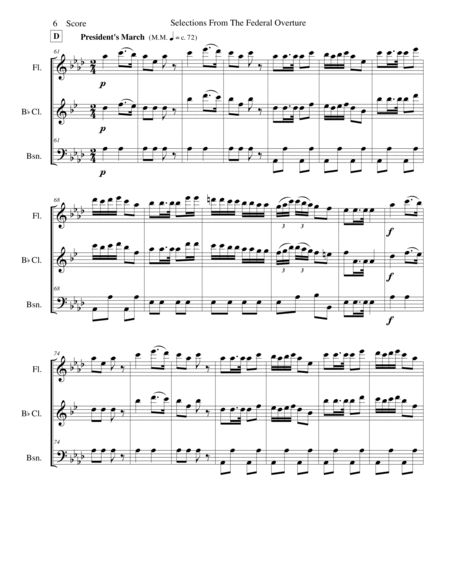 1794! Federal Overture for Flute, Clarinet, and Bassoon Trio