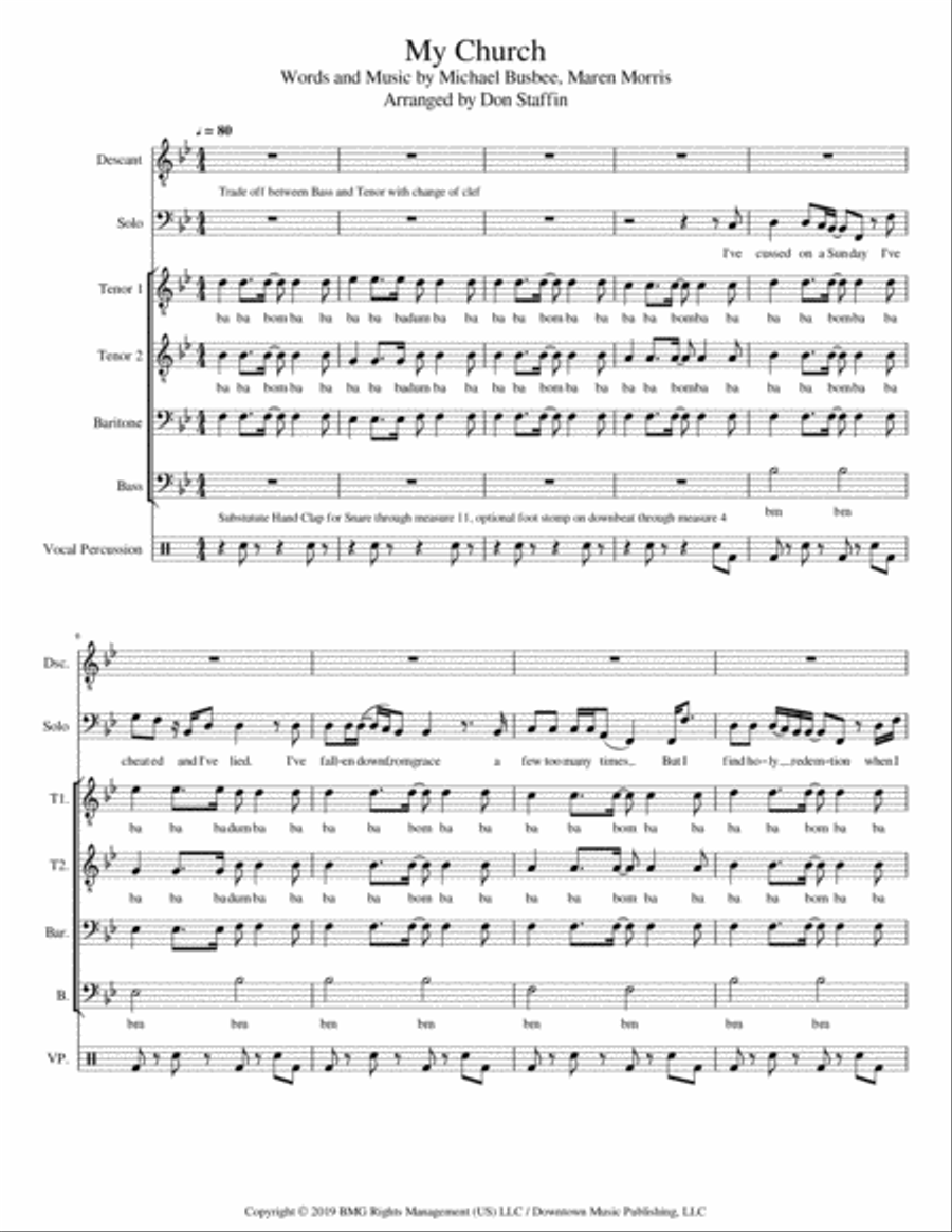 My Church TTBB scores gallery preview page 1