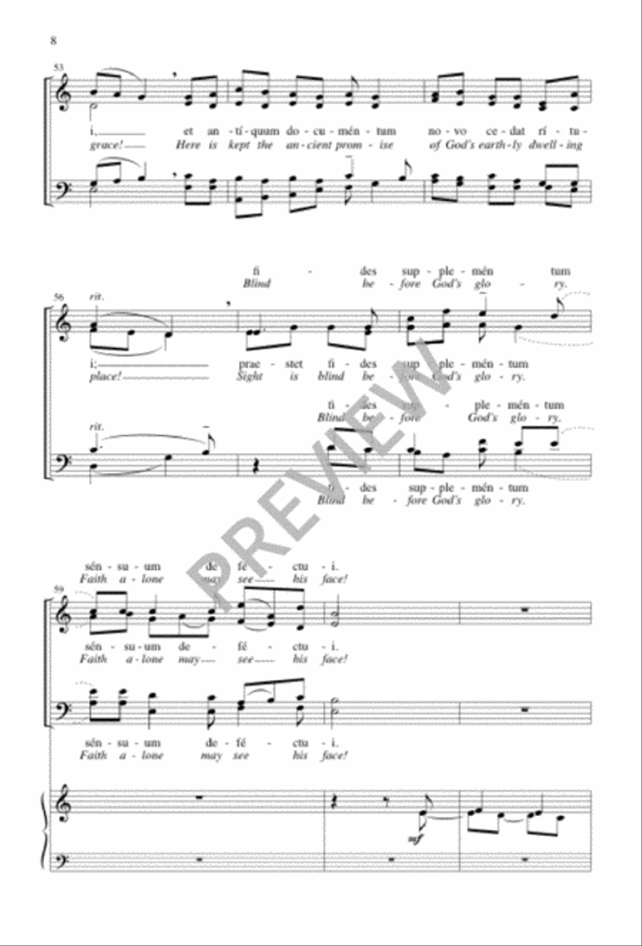 Pange lingua gloriosi / Hail Our Savior's Glorious Body 4-Part scores gallery preview page 8