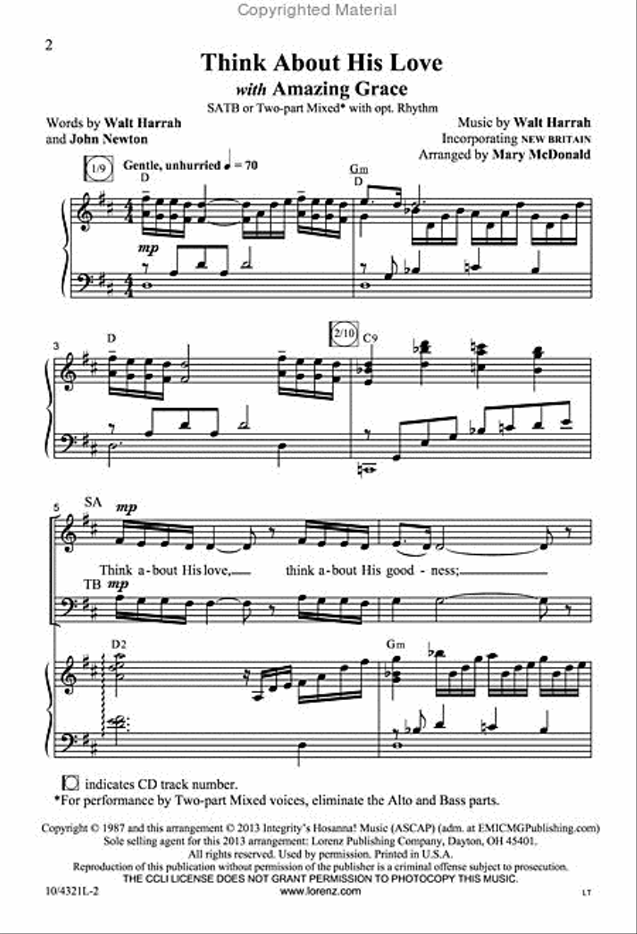 Think About His Love Think About His Love 4-Part scores gallery preview page 2