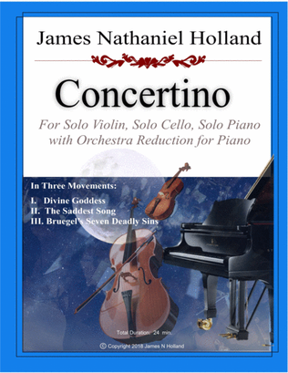 Concertino for Solo Violin, Solo Cello, Solo Piano and Orchestra (Orchestra Reduction and Parts)