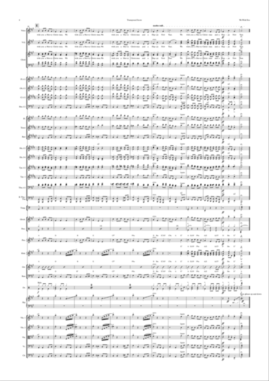 We Wish You a Merry Christmas - Vocal with Choir and Pops Orchestra Key of A Choir scores gallery preview page 4