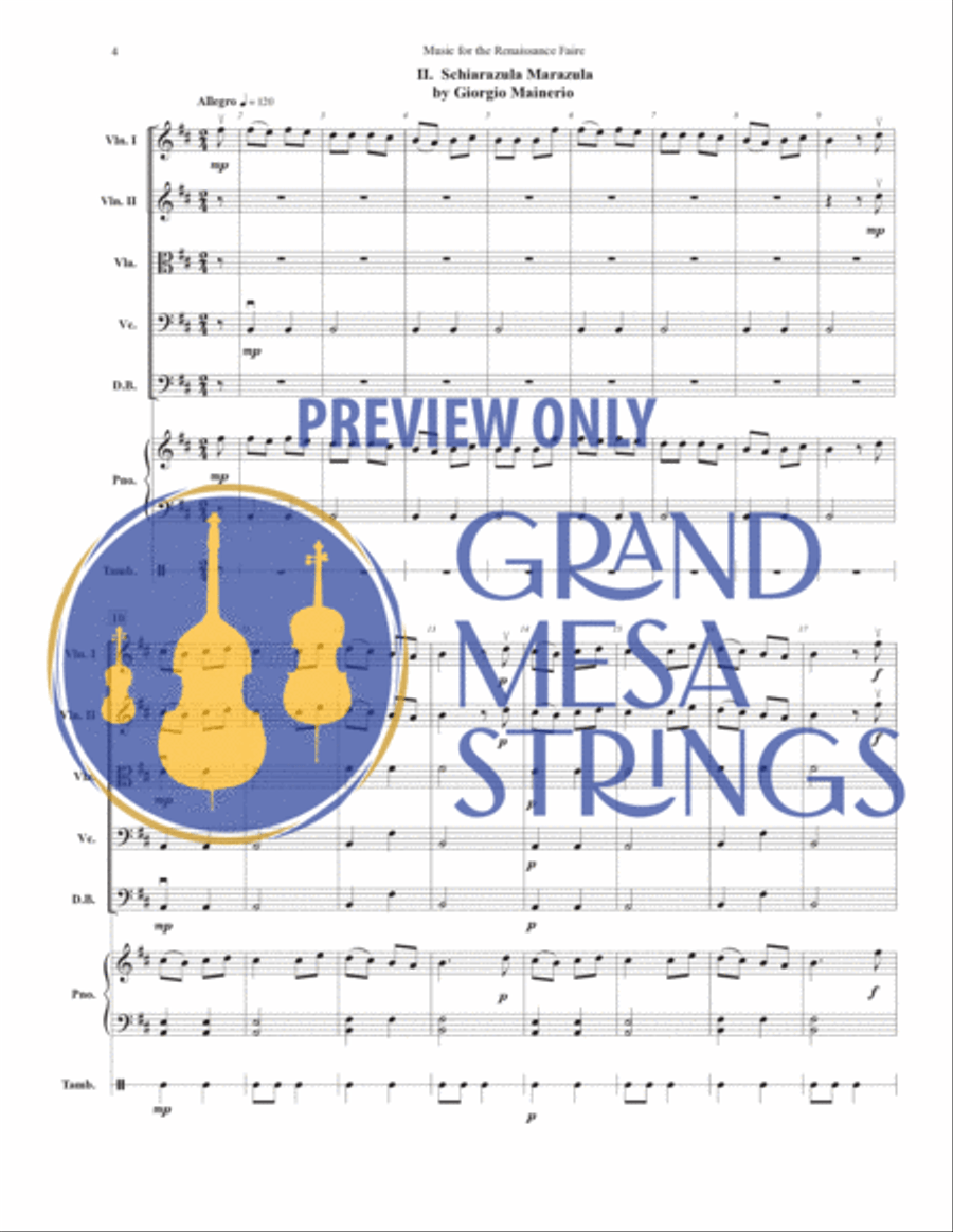 Music for the Renaissance Faire String Orchestra scores gallery preview page 5