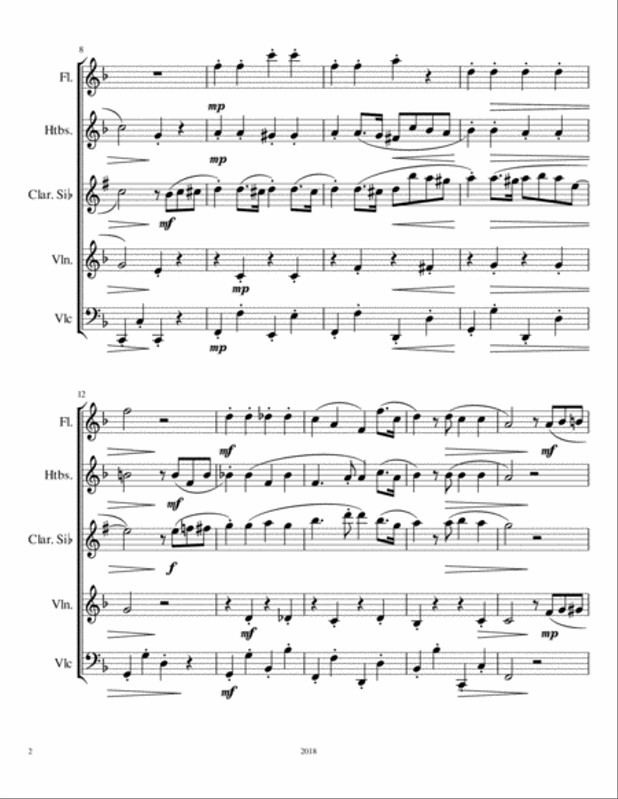 Papillon (Butterfly) Small Ensemble scores gallery preview page 2