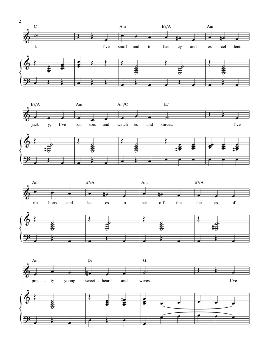 I'm Called Little Buttercup Piano, Vocal scores gallery preview page 2
