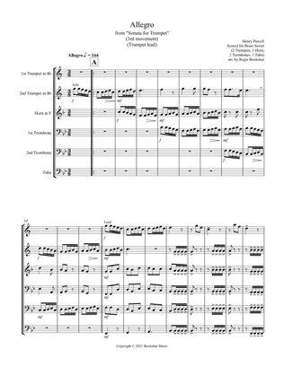 Allegro (from "Sonata for Trumpet") (Bb) (Brass Sextet - 2 Trp, 1 Hrn, 2 Trb, 1 Tuba) (Trumpet lead)