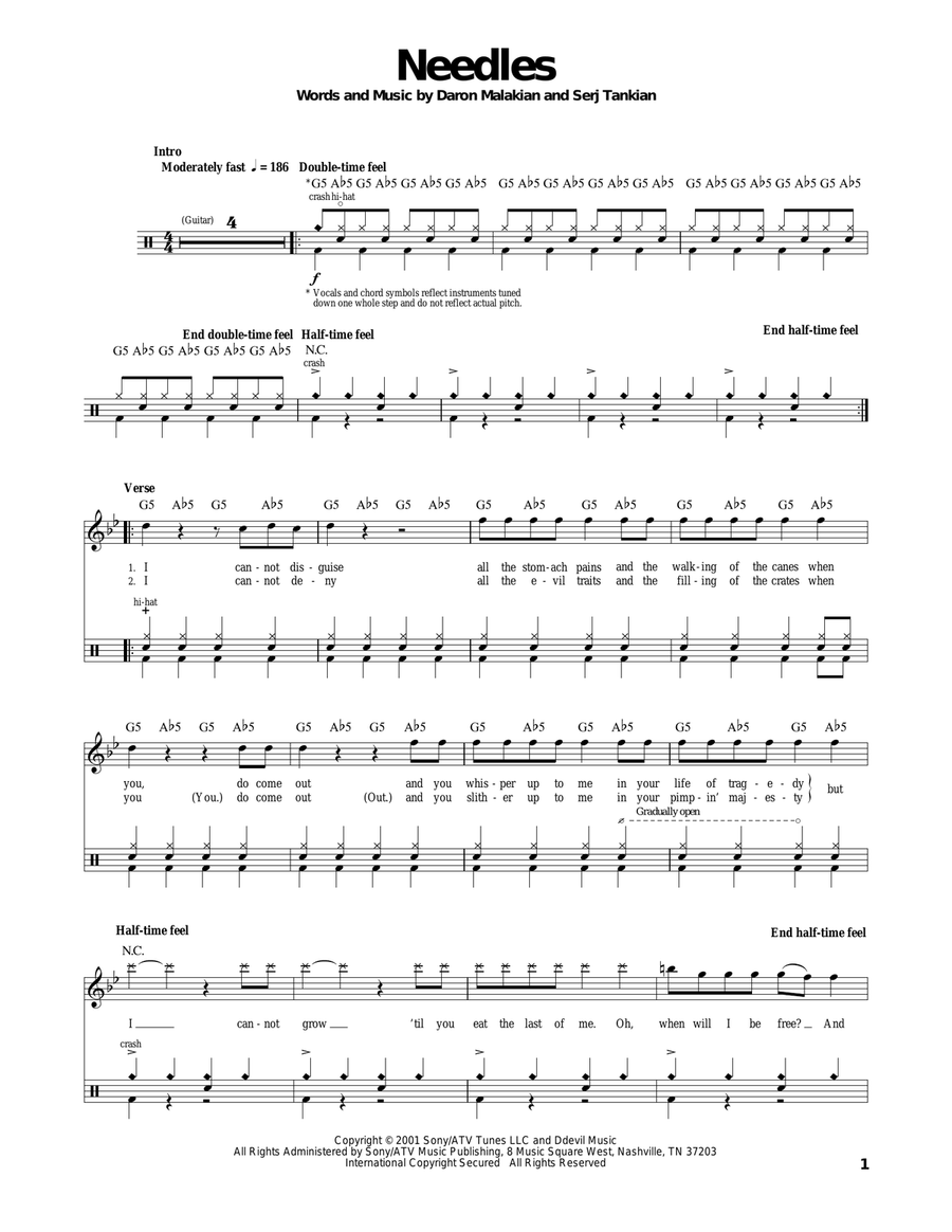 Needles Drum Set scores gallery preview page 1