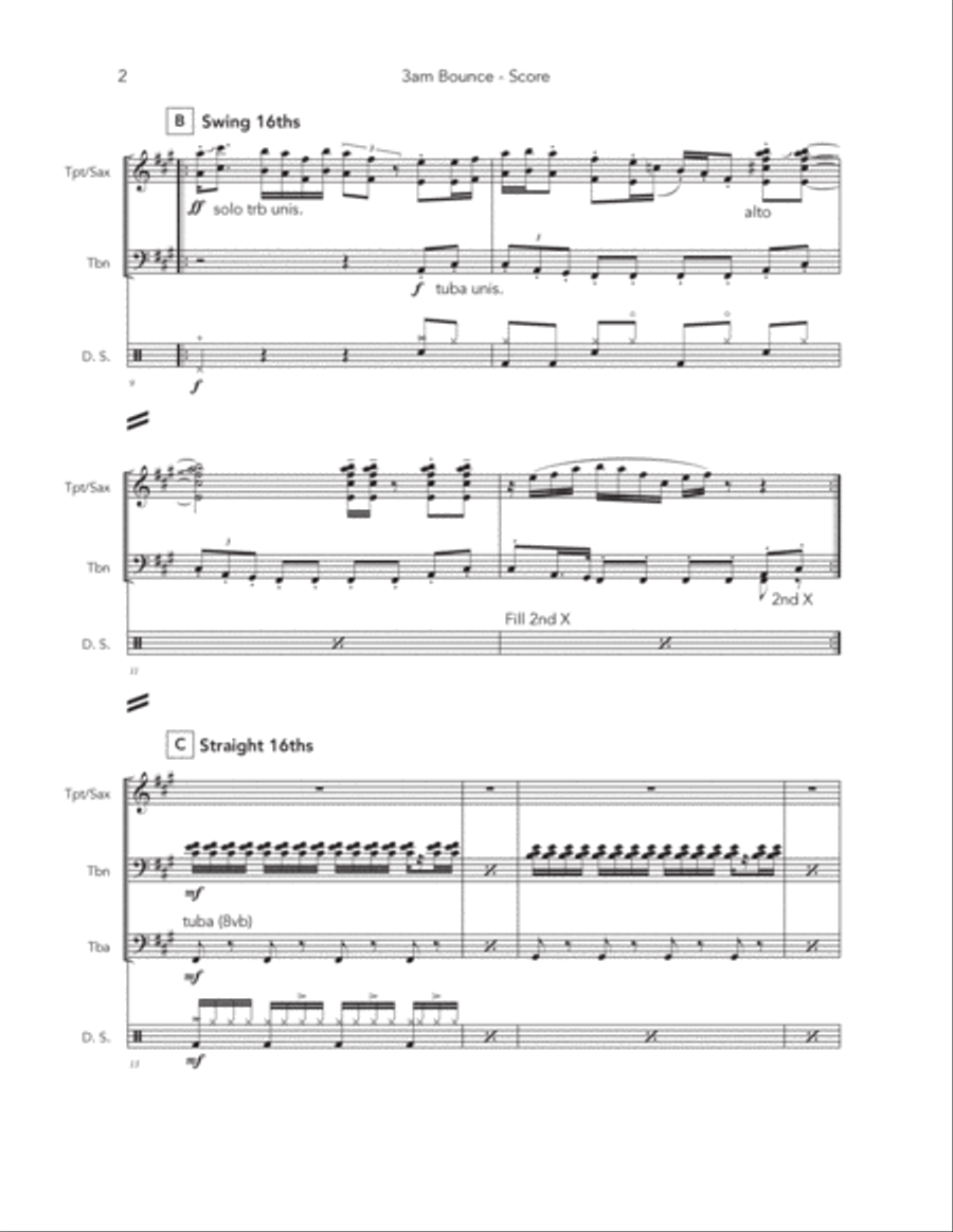 3am Bounce - Score Only 3am Bounce - Score Only Large Ensemble scores gallery preview page 3