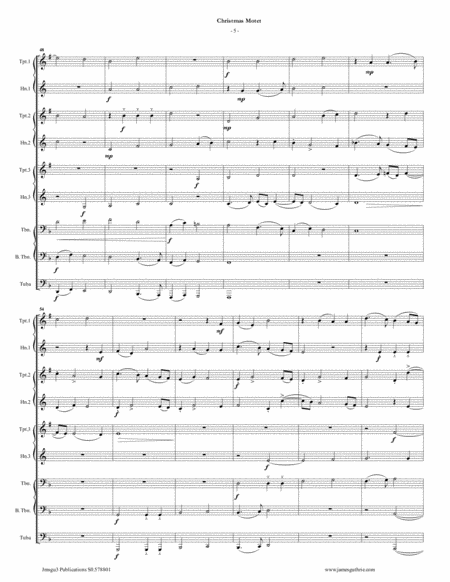 Mouton: Christmas Motet for Brass Choir image number null