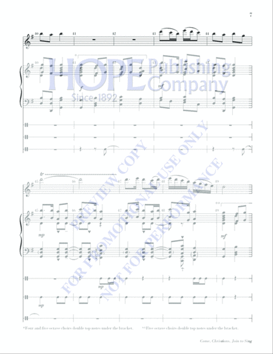 Come, Christians, Join to Sing Piano scores gallery preview page 7