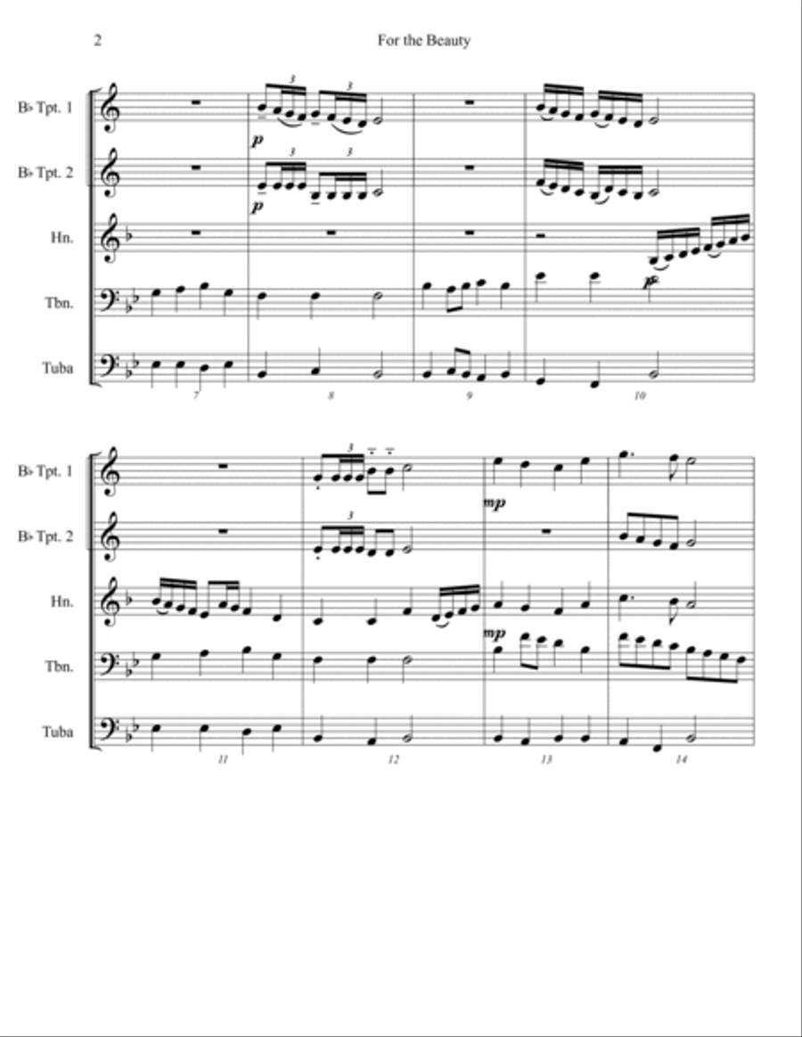 For The Beauty Of The Earth Horn scores gallery preview page 4