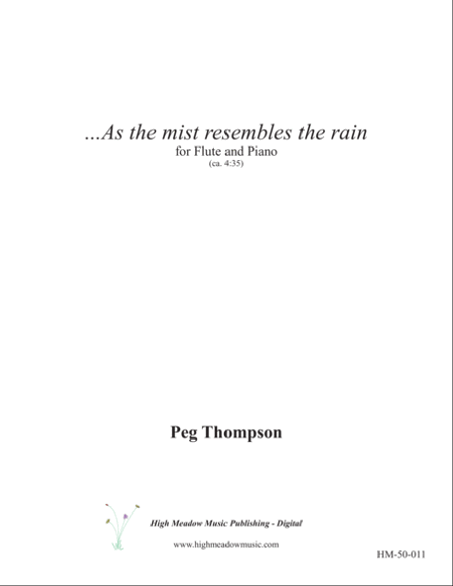 As the mist resembles the rain Flute Solo scores gallery preview page 1