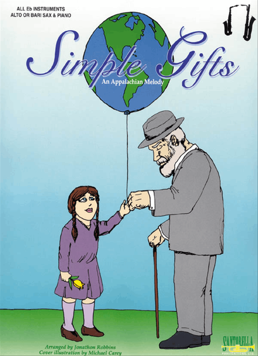 Simple Gifts for Alto or Baritone Sax and Piano Baritone Saxophone scores gallery preview page 1