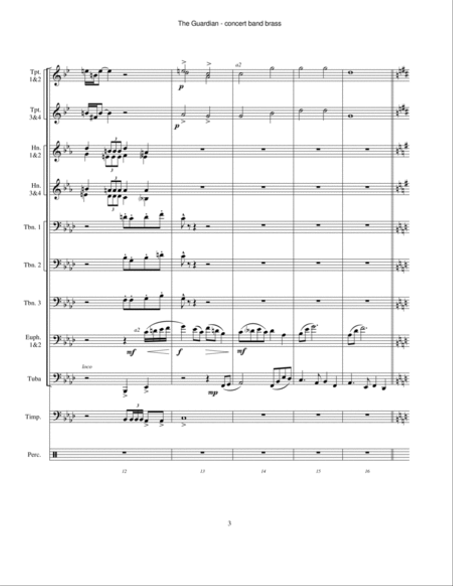 The Guardian (concert band brass version) Concert Band scores gallery preview page 3