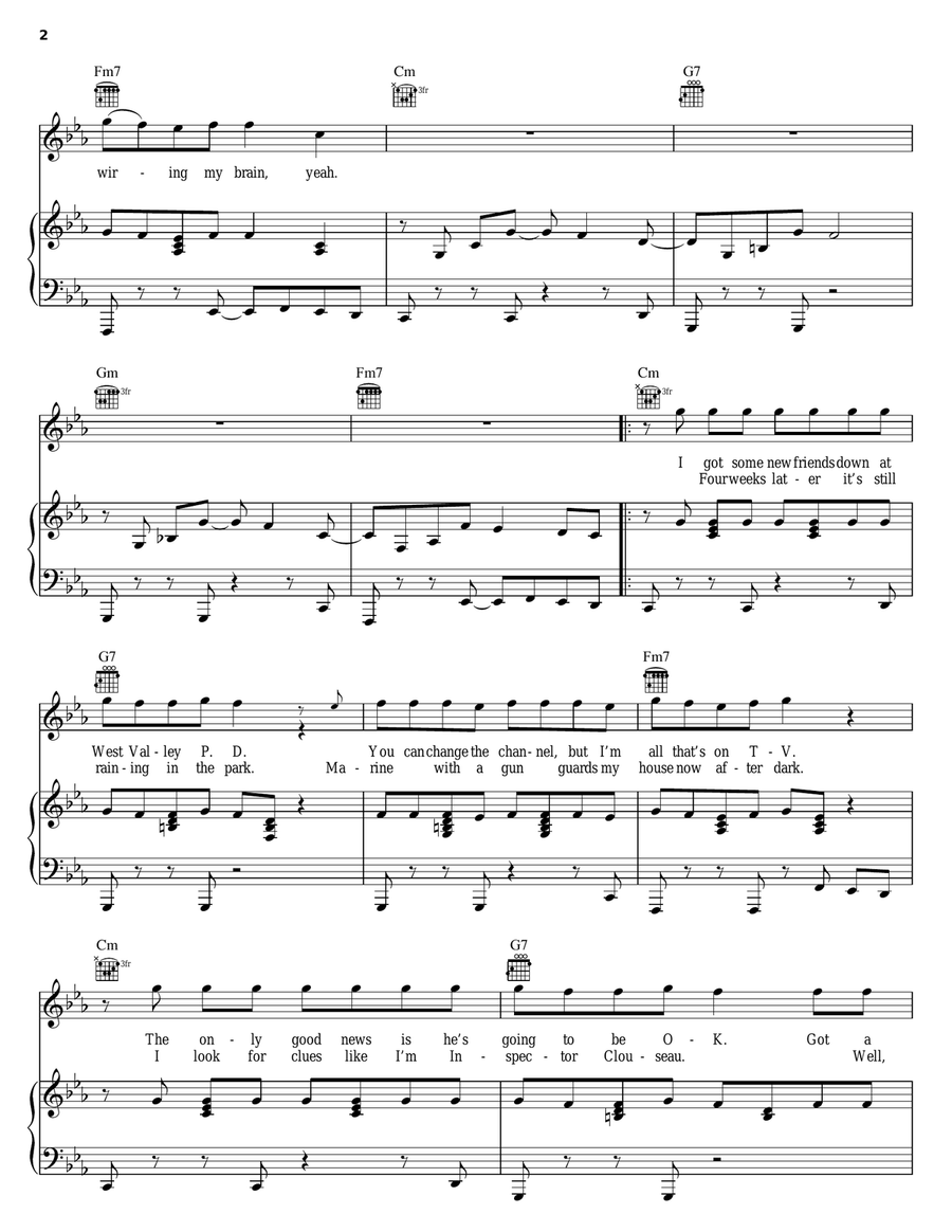 Policeman's Xmas Party Piano, Vocal, Guitar scores gallery preview page 2