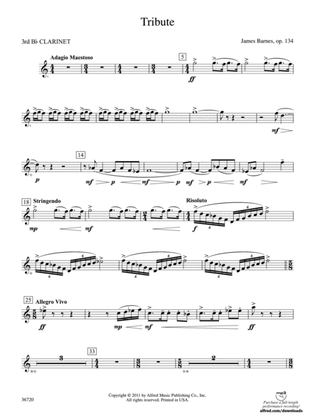 Tribute: 3rd B-flat Clarinet