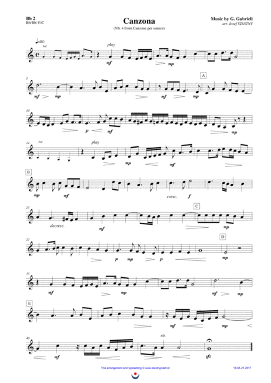 Canzona (Nb. 4) Brass Ensemble scores gallery preview page 4