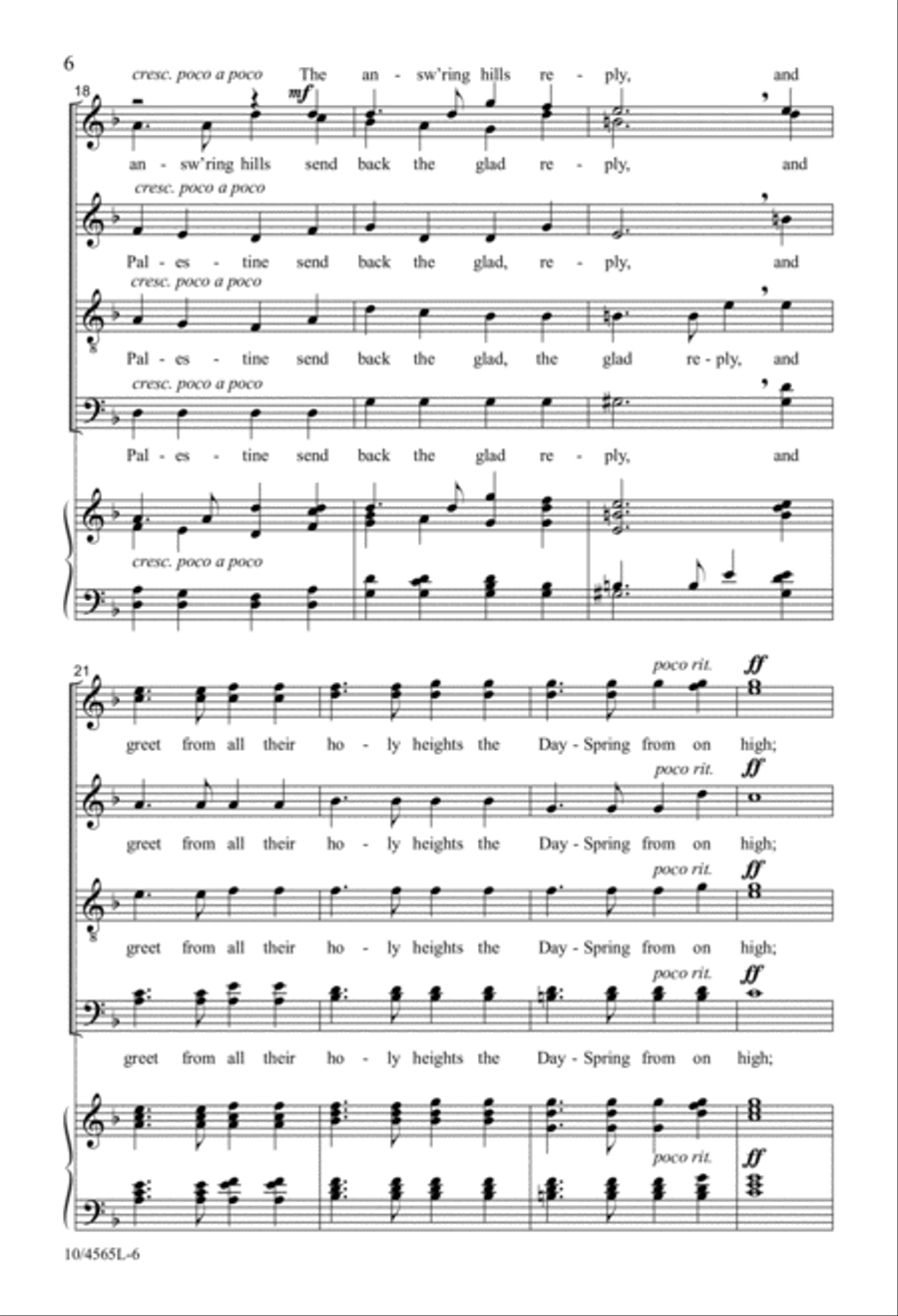 Calm on the Listening Ear of Night A Cappella scores gallery preview page 6