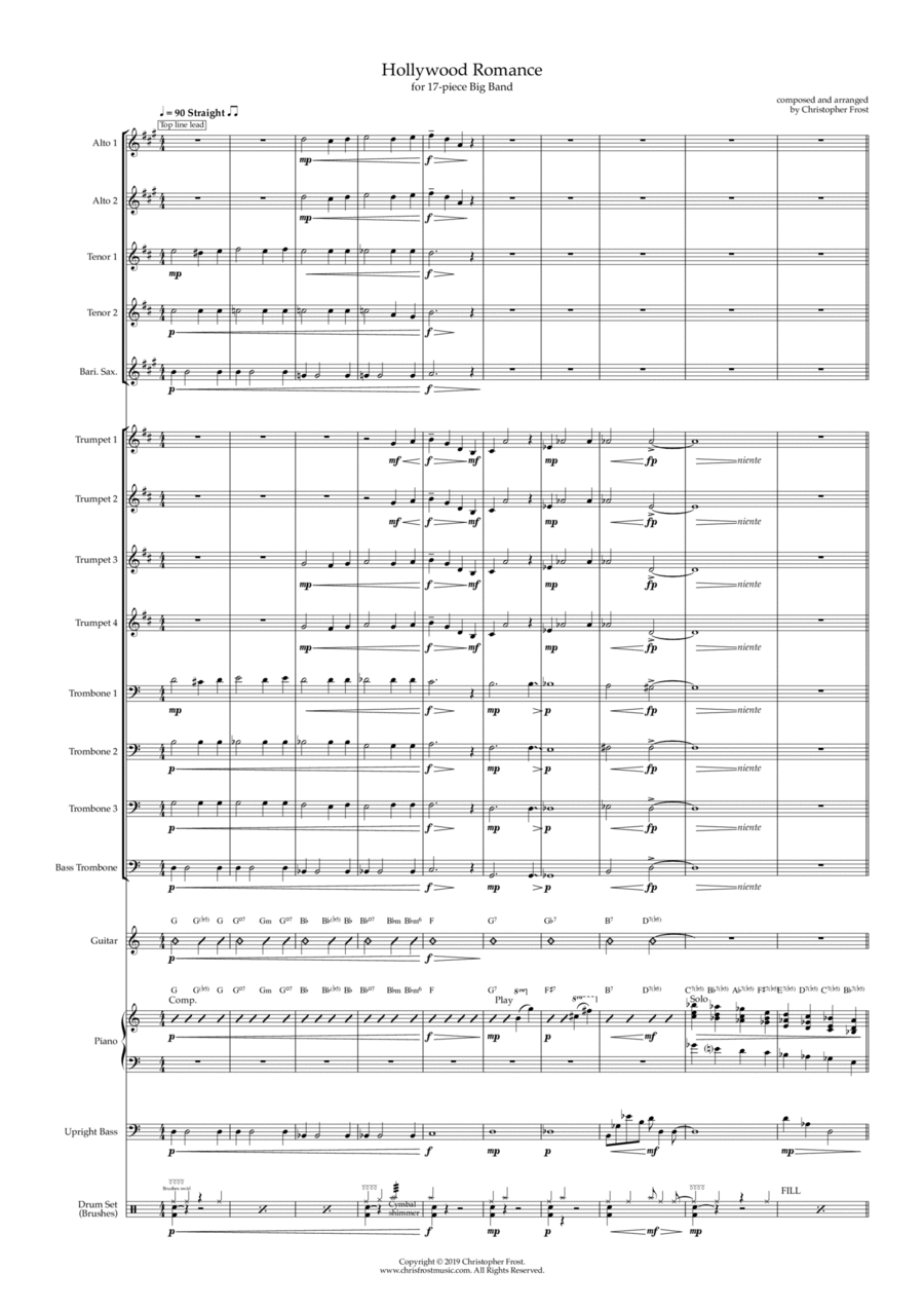 Hollywood Romance (big band) Jazz Ensemble scores gallery preview page 1