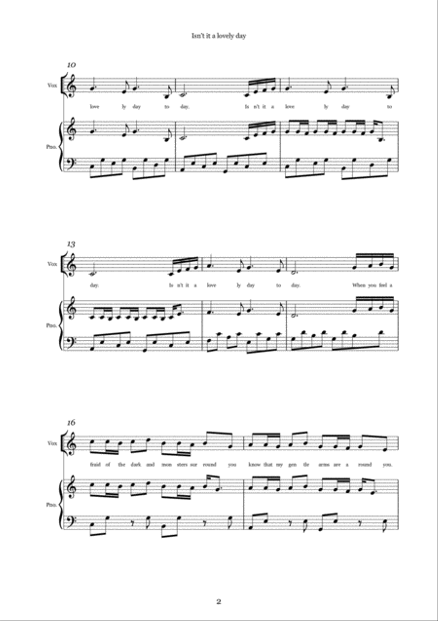 Isn't it a Lovely Day Voice scores gallery preview page 2
