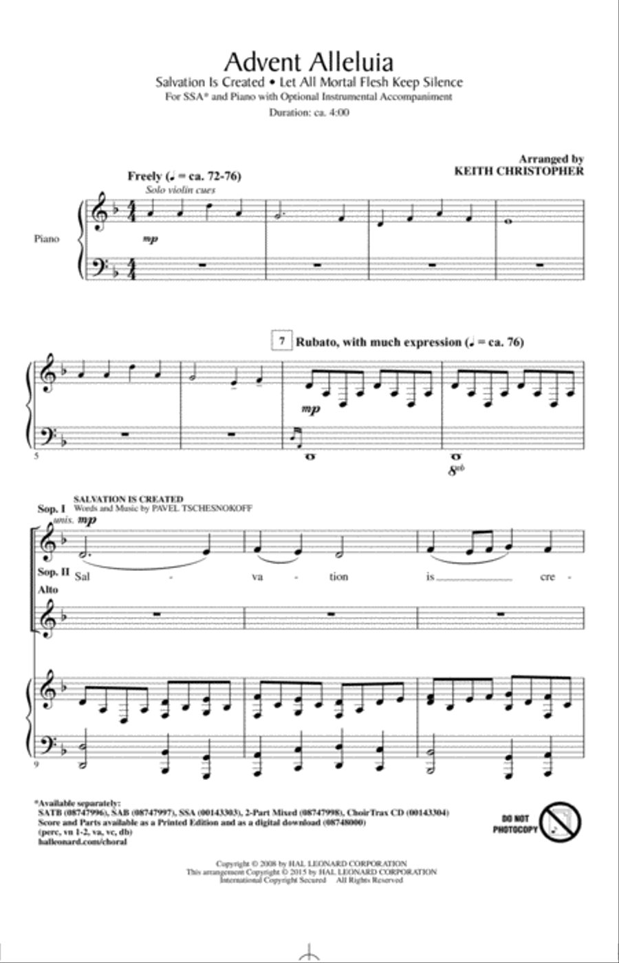 Advent Alleluia SSA scores gallery preview page 1