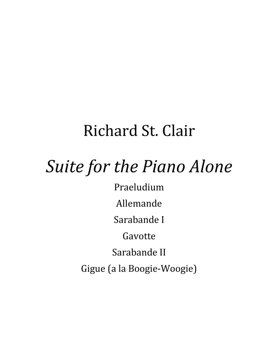Suite for the Piano Alone Chamber Music scores gallery preview page 1