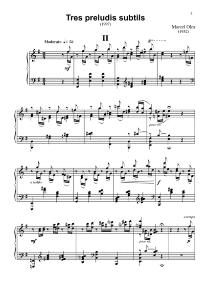 Tres preludis subtils for Piano