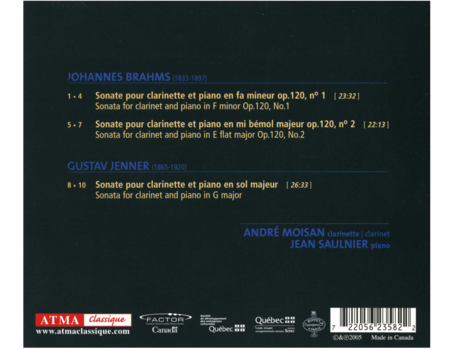 Brahms: Clarinet Sonatas; Jenn