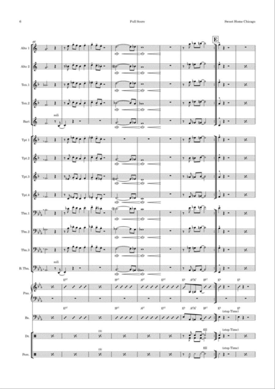 Sweet Home Chicago Saxophone scores gallery preview page 6