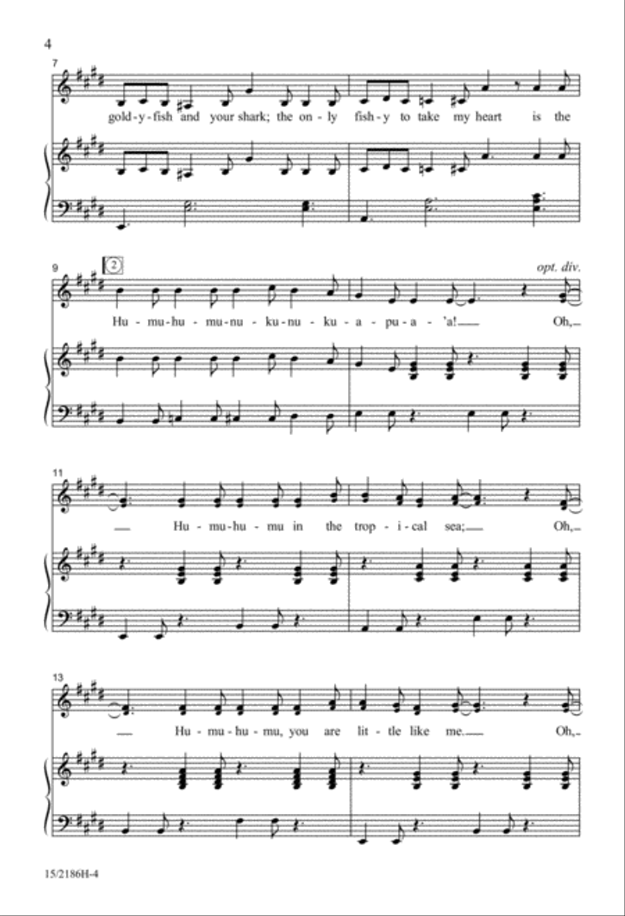 Little Fish, Big Name (The Happy Hawaiian Humu) Unison Choir scores gallery preview page 4