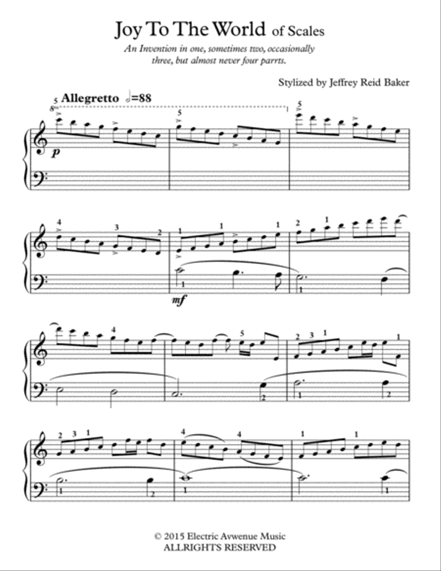 Joy To The World Of Scales Piano Solo scores gallery preview page 1